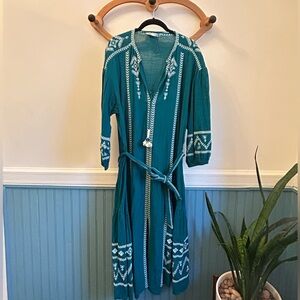 Zara Teal Dress with White Detailing